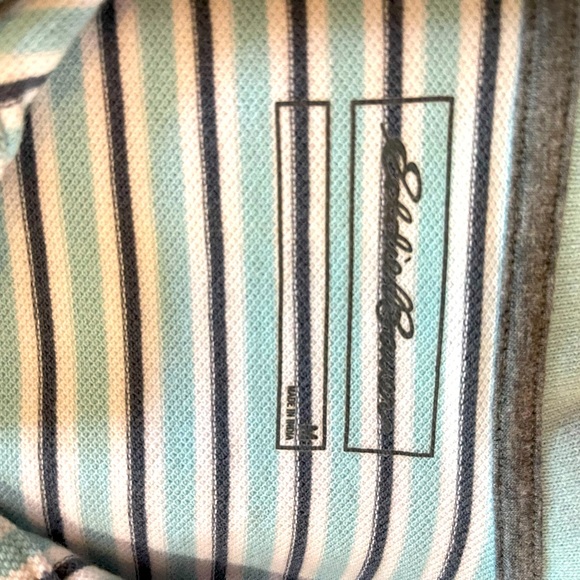 Eddie Bauer men’s medium polo striped shirt, blue - Picture 2 of 5